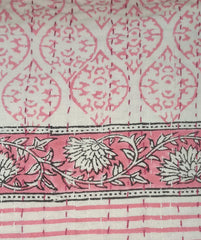 Indischer Kantha Quilt, handbedruckte Kantha-Decke, Baumwolle, Kantha-Tagesdecke, handgefertigt, Kantha-Überwurf, Twin, Queen und King Size