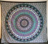 Indischer Mandala-Wandbehang, Wandbehang, Tagesdecke, Wohnheim-Dekor, Hippie, Boho, handgefertigt, Baumwolle, indische Kunst, Wandteppich