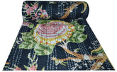 Vintage Handgemachte Indische Kantha Bettdecke Überwurf Quilt Queen/Twin Size Home Decor Schlafzimmer Boho Dekor Schwarz Farbe