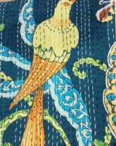 Vintage Indischer Kantha Quilt Handbedruckt 100% Baumwolle Bettbezug Tagesdecke Queen Size Kantha Quilt Vogeldruck