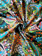 Black Paisley Print Indian Floral Hand Block Printed 100% Cotton Fabric – 5 Yards for Curtains & Dressmaking