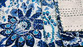 Indische Kantha-Steppdecke, Tagesdecke, handgemachte Tagesdecke, 100 % Baumwolle, Tagesdecke, Überwurf, Blumendruck