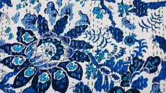 Indische Kantha-Steppdecke, Tagesdecke, handgemachte Tagesdecke, 100 % Baumwolle, Tagesdecke, Überwurf, Blumendruck
