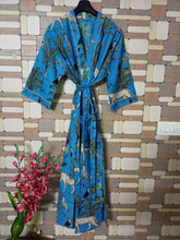 Indian Long Kimono Dress – Block Printed Multi-Color Robe & Nightwear for Women