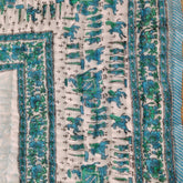 Indian Jaipuri Blue Print Quilt – Handmade Floral Razai Cotton Bedspread