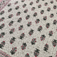 Kantha Quilt Razai Blumendruck Überwurf Wendedecke Sofabezug Bettüberwurf Bettwäsche Boho Baumwollfüllung Queen Handblockdruck