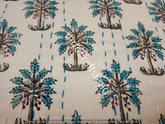 Indischer Kantha Quilt Blockdruck Kantha Decke Baumwolle Kantha Tagesdecke Handgemacht Kantha Überwurf King Queen & Twin Size Kantha Floral