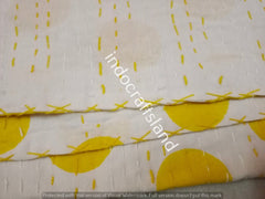 Kantha Quilt Handblock bedruckt Kantha Decke Kantha Tagesdecke Kantha Überwurf Twin und Queen und King Size Baumwolle Punkte Druck