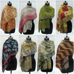 Indischer Kantha-Schal, Baumwollschal, handgemachter Kantha-Schal, Wickelschal, Gypsy-Kantha-Schal, Hippie-Schal, Boho-Schal, Wendbar