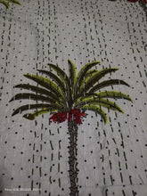 Vintage Indische Palme Kantha Quilt Indischer Quilt Blockdruck Quilt Tagesdecke Boho Boho Baumwolle Überwurf Quilt Handgemacht