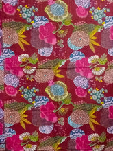 Handmade Indian fruit print Kantha Quilt, Kantha Blanket, Throw, Kantha, Bedspread Bedding, Throw Single Size