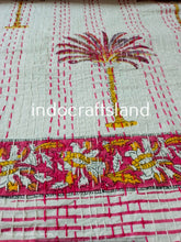 Indischer Kantha Quilt Handblockdruck Kantha Überwurf Decke Tagesdecke Kantha Bettbezug Boho Quilt Queen Size Quilt Boho Gudari