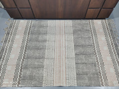 Indischer Dhurrie | Handbedruckter Bodenteppich, Handgemachter Teppich, Indischer Dhurrie-Teppich, Baumwollteppich, Flächenteppich, Aztekenteppich