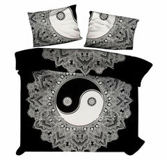 Indische Mandala-Steppdecke, Bettbezug, Bettwäsche, Baumwolle, Doppelbettgröße, Doona-Überzug, Bettset mit 2 Kissenbezügen, Mandala