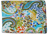 weißer Paisley-Druck, indischer Blumen-Handblockdruck, 100 % Baumwollstoff, Stoff von 5 Yard, Stoff für Vorhänge, Kissen, Kleiderherstellung