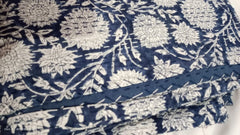 Hand Block Cotton Kantha Quilt Bedding Bed Cover Throw Sofa Coverlet Bedspread Queen Size Handmade Blanket Vintage Gudri