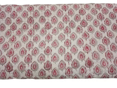 Vintage Kantha Quilt Hand Block Printed Kantha Blanket Kantha Bedspread Kantha Coverlet Throw Twin And Queen And King Size Cotton