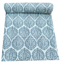 Cotton Kantha Quilt – Queen Vintage Coverlet