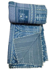 Indische Kantha-Steppdecke, handgefertigt, Kantha-Bettdecke, indische Kantha-Tagesdecke, Überwurf, Baumwolldecke, Gudari Kantha, indische Steppdecke, Kingsize