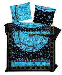 Queen Size Bettlakenbezug Mandala Bettwäsche Set Indische Tagesdecke Baumwollset Baumwollbettwäscheset mit 2 Kissenbezügen Mandala Decke