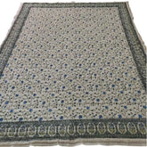 Indischer Jaipuri Blue Print Quilt, Floral Razai Baumwolle Handgemachter Quilt, Tagesdecke Tröster Anokhi Design, Boho Boho, Baumwollfüllung