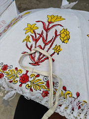 Handgemachter Sonnenschirm Indischer Dekorativer Baumwoll-Party-Dekor Gartenblumen Hochzeitsschirm Blumenschirme Traditionelles Dekor Viele Stück