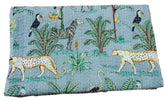 Indischer Baumwoll-Kantha-Quilt, Bettüberwurf, Sofabezug, Tagesdecke, Queen-Size-Größe, Handblockdruck, Vintage-Grau