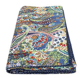 Indischer handgemachter Kantha-Steppdeckenüberwurf, wendbar, Bettüberwurf, Tagesdecke, Einzel-/Doppelgröße, Baumwolle, Paisley-Druck, Vintage Gudari