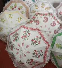 Handgemachter Sonnenschirm Indischer Dekorativer Baumwoll-Party-Dekor Gartenblumen Hochzeitsschirm Blumenschirme Traditionelles Dekor Viele Stück