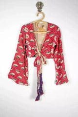 Großhandel 10 Stück Lot Indische Baumwolle Vintage Handgemachte Damen Winterkleidung Kantha Boho Jacke, Traditionelle Jacke, Frauen Boho Croptop