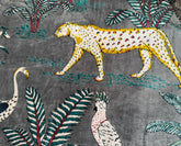 Indian Gray Jungle Print Velvet Fabric – Cotton Velvet by Yard & Meter for Upholstery & Table Cloths