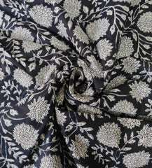 Indischer Blumendruck Boho Stoff Bedruckt 100% Baumwollstoff, Stoff um 5 Meter, Stoff für Vorhänge Kissen Kleiderherstellung Stoff