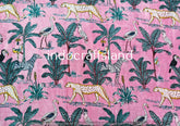 Samtstoff Samtstoff Bulk Stock Baumwollsamt Stoff Polsterstoff Meterware Indischer Rosa Dschungeldruck Samtstoff für Tischdecke