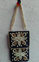 Indische Designer-Handytasche, Seiden-Handytasche mit Taillenclip, Handytasche, Samsung iPhone-Tasche mit Saree-Haken-Handarbeit
