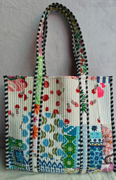 Handmade Indian Patchwork Market Bag – Quilted, Hand Stitched Stylish Tote