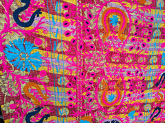 Indischer hochwertiger Sujani-Quilt, handgefertigt, Baumwolle, Sujani-Überwurf, wunderschöner Sujani-Arbeitsüberwurf, königlicher Unikat-Quilt, Heimdekoration, Luxus, Suzani Arts