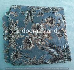 Grauer Samtstoff mit Blumendruck, Samtstoff, Baumwollsamtstoff, Polsterstoff, Meterware, Samtstoff für Tischkleidung, Kunst