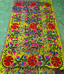 Indischer hochwertiger Sujani-Steppdecken-Überwurf aus handgefertigter Baumwolle, wunderschöner Sujani-Überwurf, königlicher Unikat-Überwurf, Heimdekoration, luxuriöser Sujani-Überwurf