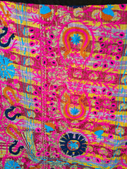 Indischer hochwertiger Sujani-Quilt, handgefertigt, Baumwolle, Sujani-Überwurf, wunderschöner Sujani-Arbeitsüberwurf, königlicher Unikat-Quilt, Heimdekoration, Luxus, Suzani Arts