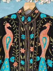 Indische Seidenstickerei Jacke Mantel Damen Winterjacken Brautjungfern Geschenk Winterjacke Kimono Robe Jacken Samt Seidenstickerei Roben