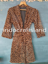 Long Velvet Kimono Robe – Leopard Print Bridesmaid & Resort Wear Coat