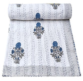 Indischer Kantha Quilt Handblockdruck Kantha Überwurf Boho Gudari Decke Tagesdecke Kantha Bettbezug Boho Quilt Queen Size Quilt