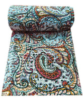 Indischer Samt-Kantha-Quilt, Samt und Baumwolle, Einzelgröße, wendbar, bedruckt, Kantha, Bohemian-Kantha-Tagesdecke, Bettüberwurf