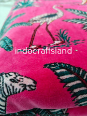 Samtstoff Samtstoff Bulk Stock Samtstoff Polsterstoff Meterware Indischer Rosa Blumendruck Samtstoff für Tischdecke