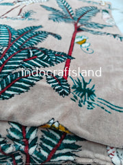 Samtstoff Samtstoff Bulk Stock Samtstoff Polsterstoff Meterware Indischer Beige Dschungeldruck Samtstoff für Tischtuch Boho
