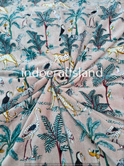 Samtstoff Samtstoff Bulk Stock Samtstoff Polsterstoff Meterware Indischer Beige Dschungeldruck Samtstoff für Tischtuch Boho