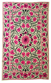 Floral Suzani, Uzbeki Suzani, Suzani Bedspread, Handmade Cotton Linen Bedcover, Bohemian Suzani Throw Blanket, MultiColor Suzani, Wall Decor