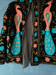 Indische Seidenstickerei Jacke Mantel Damen Winterjacken Brautjungfern Geschenk Winterjacke Kimono Robe Jacken Samt Seidenstickerei Roben