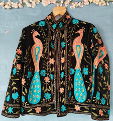 Indische Seidenstickerei Jacke Mantel Damen Winterjacken Brautjungfern Geschenk Winterjacke Kimono Robe Jacken Samt Seidenstickerei Roben