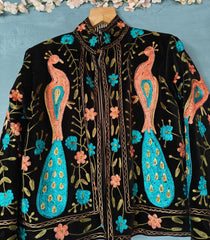 Indische Seidenstickerei Jacke Mantel Damen Winterjacken Brautjungfern Geschenk Winterjacke Kimono Robe Jacken Samt Seidenstickerei Roben